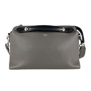 Fendi By the Way leather shoulder bag gray black
